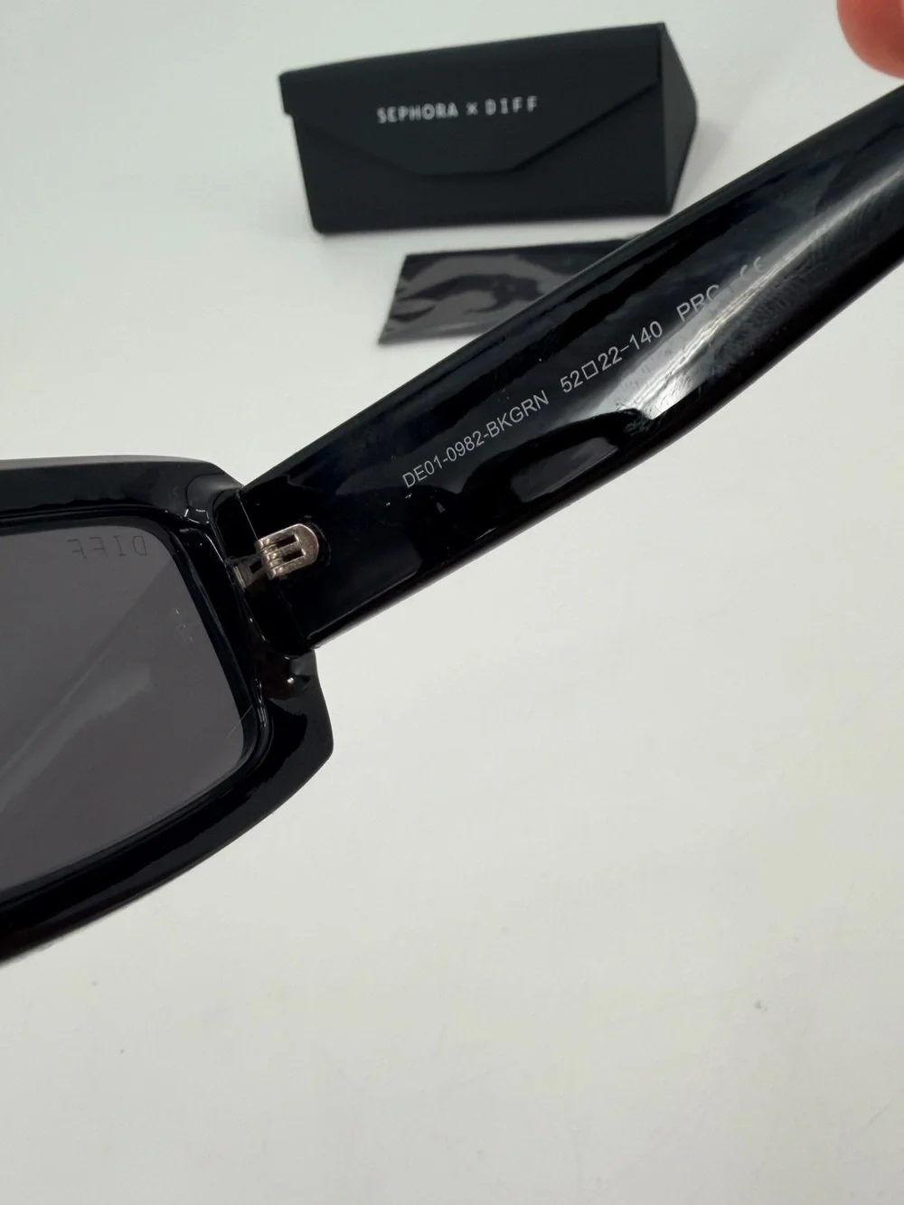 Sephora X DIFF Black Rectangle Sunglasses